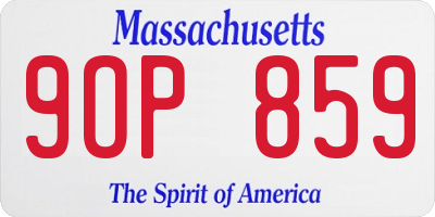 MA license plate 9OP859