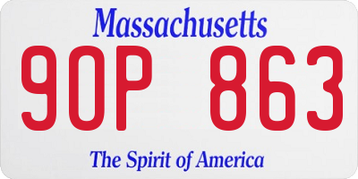 MA license plate 9OP863