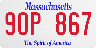 MA license plate 9OP867