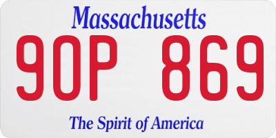 MA license plate 9OP869