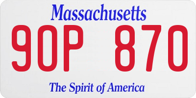 MA license plate 9OP870