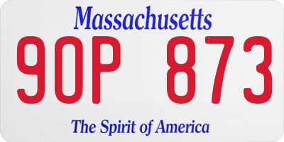 MA license plate 9OP873