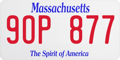 MA license plate 9OP877