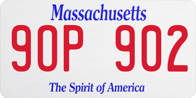 MA license plate 9OP902