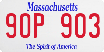 MA license plate 9OP903