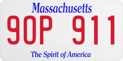 MA license plate 9OP911