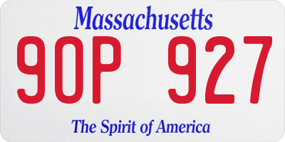 MA license plate 9OP927
