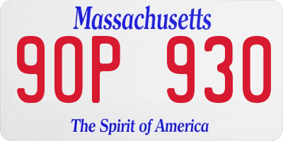 MA license plate 9OP930
