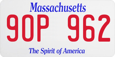 MA license plate 9OP962
