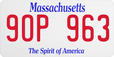 MA license plate 9OP963