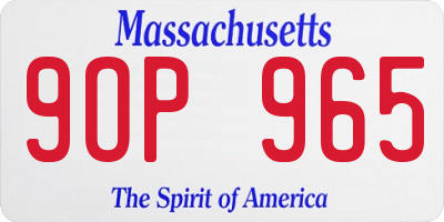 MA license plate 9OP965