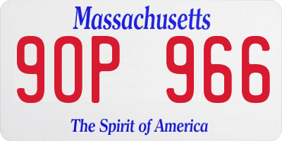 MA license plate 9OP966