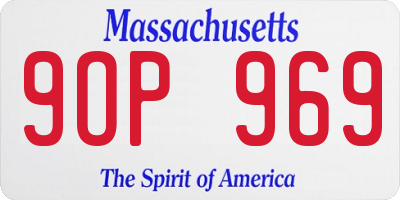 MA license plate 9OP969