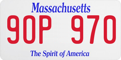MA license plate 9OP970