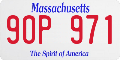 MA license plate 9OP971
