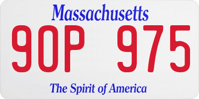 MA license plate 9OP975