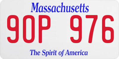 MA license plate 9OP976