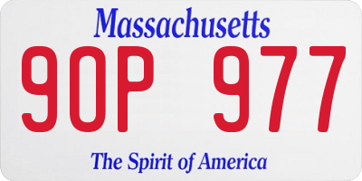 MA license plate 9OP977