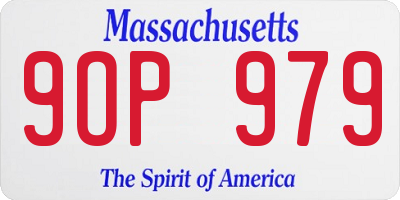 MA license plate 9OP979