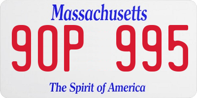 MA license plate 9OP995