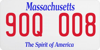 MA license plate 9OQ008