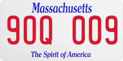 MA license plate 9OQ009