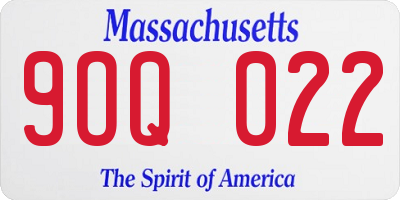 MA license plate 9OQ022