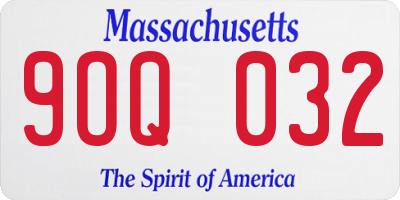 MA license plate 9OQ032