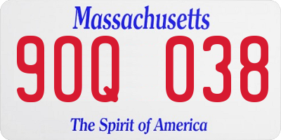 MA license plate 9OQ038