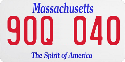 MA license plate 9OQ040
