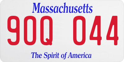 MA license plate 9OQ044