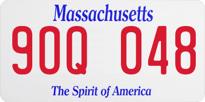 MA license plate 9OQ048