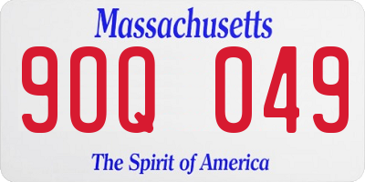 MA license plate 9OQ049
