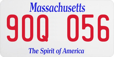 MA license plate 9OQ056