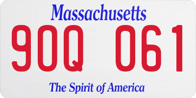 MA license plate 9OQ061