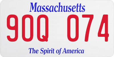 MA license plate 9OQ074