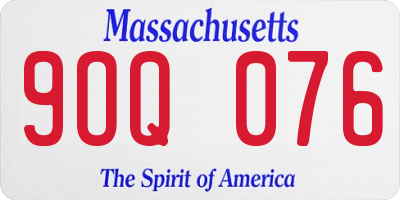 MA license plate 9OQ076