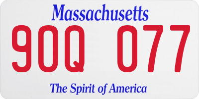 MA license plate 9OQ077