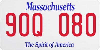 MA license plate 9OQ080