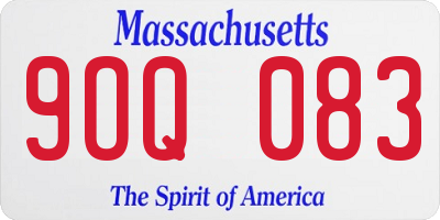 MA license plate 9OQ083