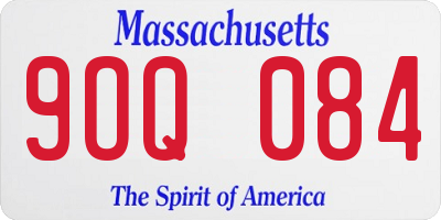MA license plate 9OQ084