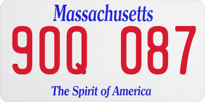 MA license plate 9OQ087