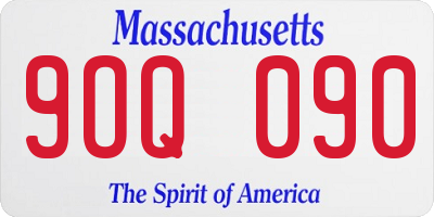 MA license plate 9OQ090