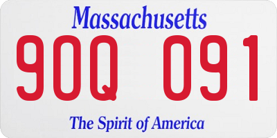 MA license plate 9OQ091