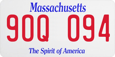 MA license plate 9OQ094