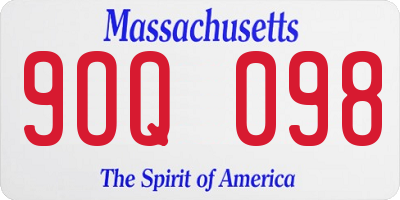 MA license plate 9OQ098