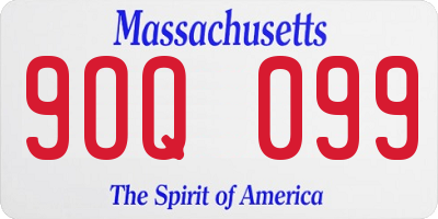 MA license plate 9OQ099