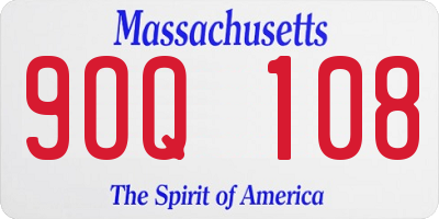 MA license plate 9OQ108