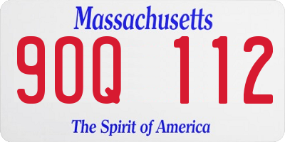 MA license plate 9OQ112