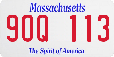 MA license plate 9OQ113